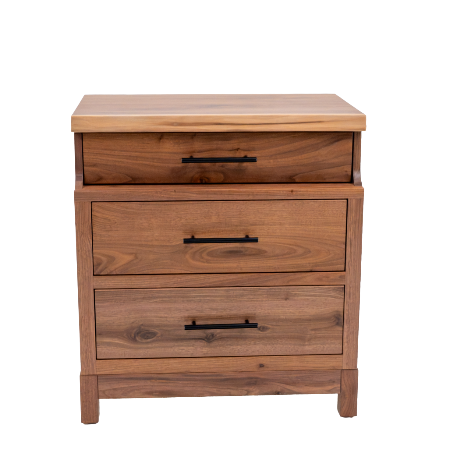 live edge nightstand made with black walnut wood