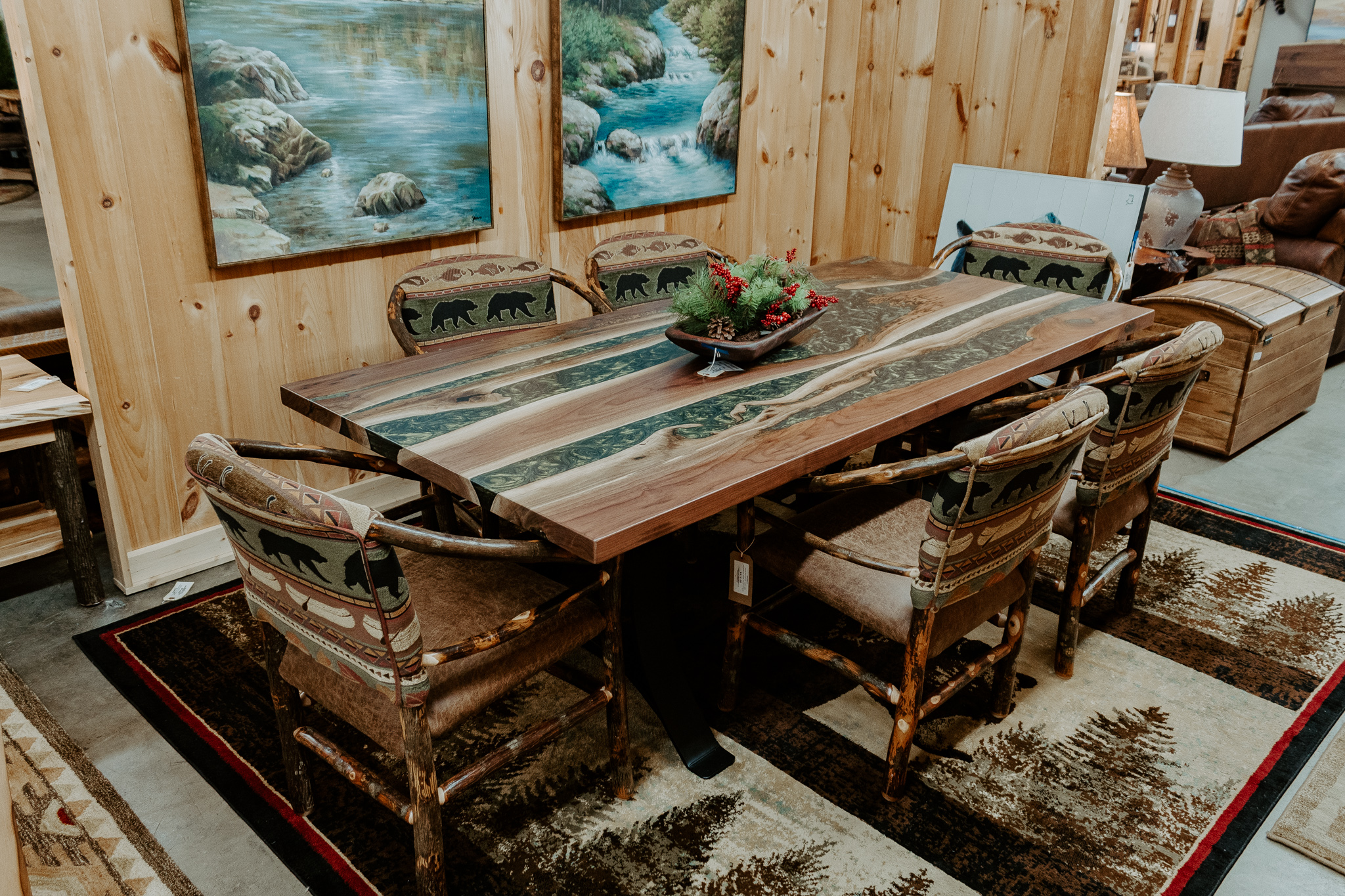 Seaweed Walnut Slab Table