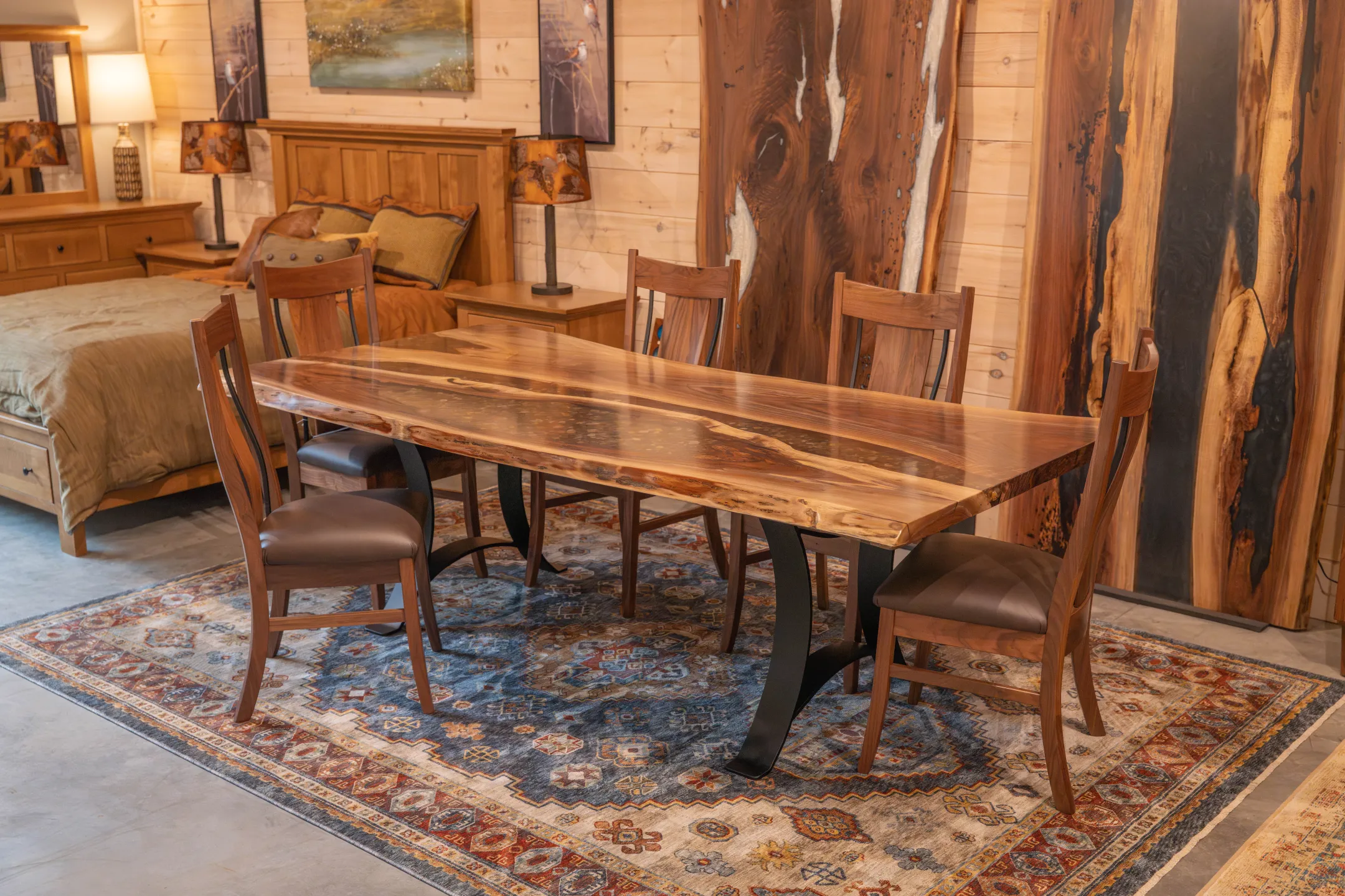 EPOXY LIVE EDGE BLACK WALNUT SLAB TABLE