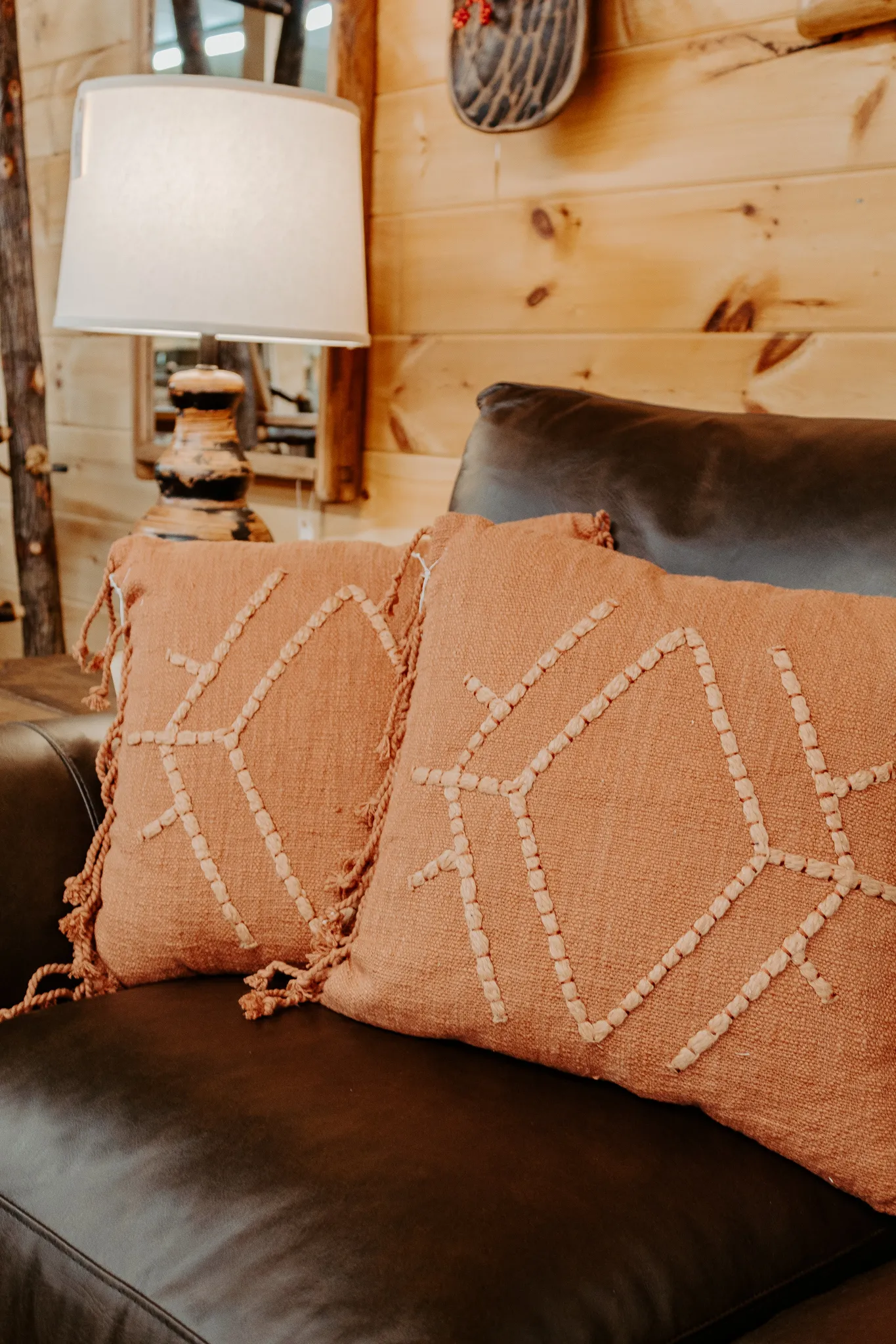 orange pillows fall decor blue ridge mountains near me