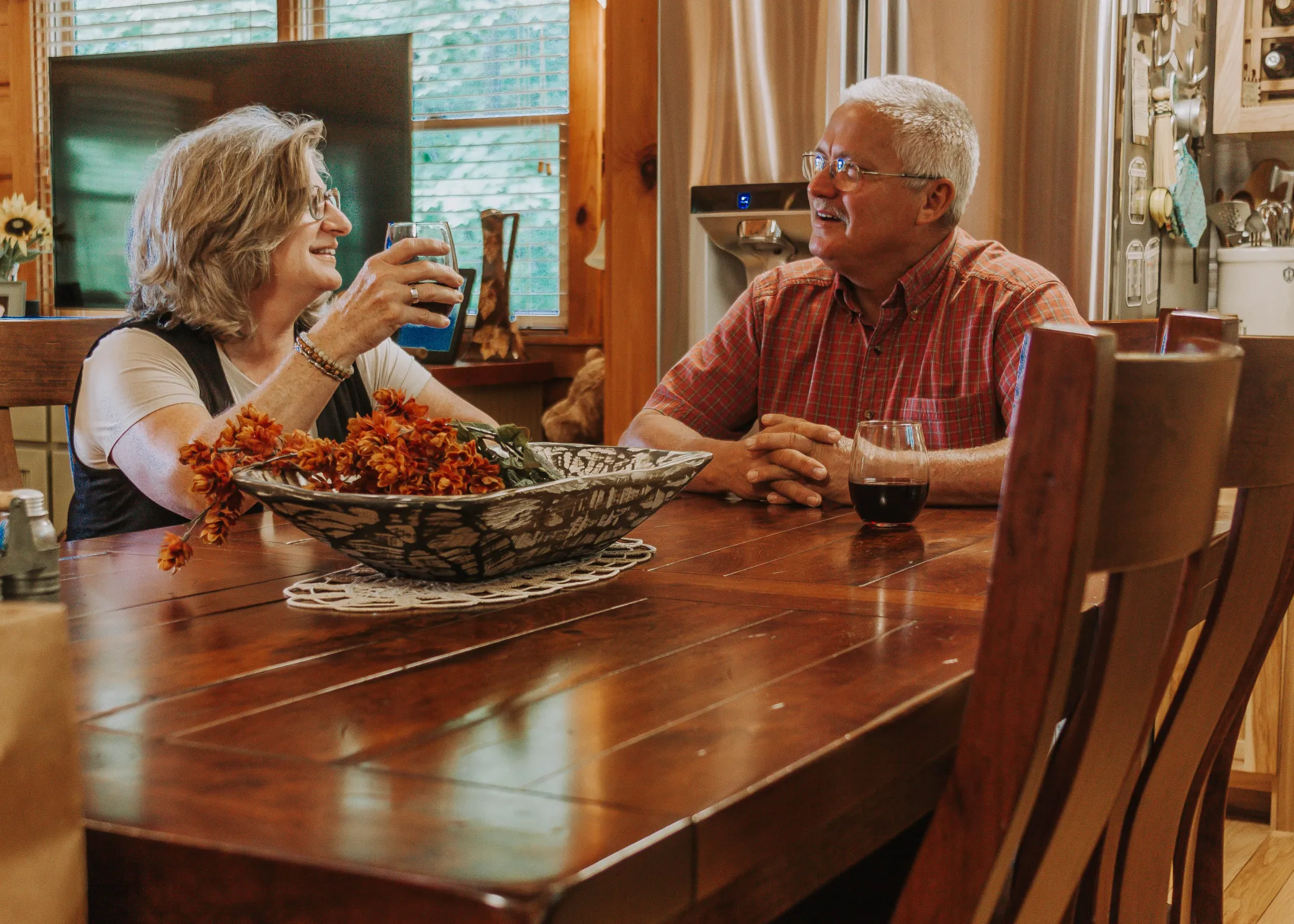 Couple at Rustic Dining Table