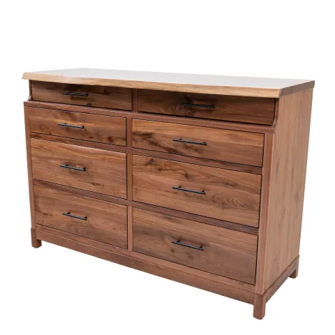 live edge dresser made with solid black walnut wood