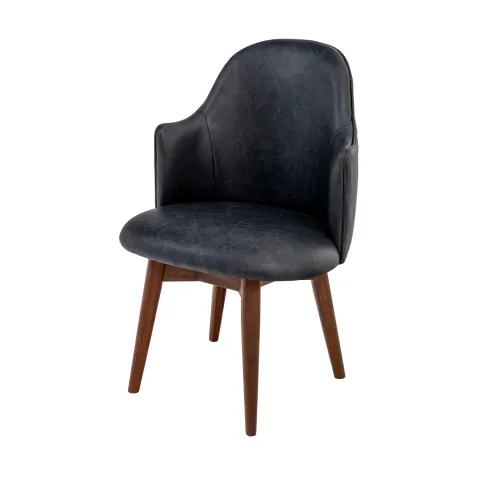 leather dining chair with swivel base