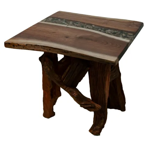 Driftwood Rock End Table