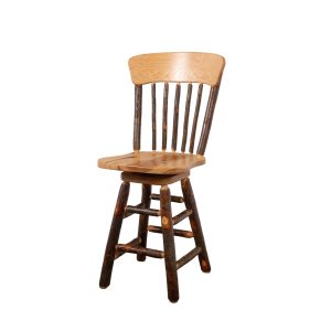 rustic hickory log swivel stool
