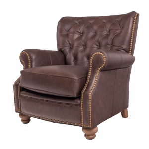 tufted wingback leather chair