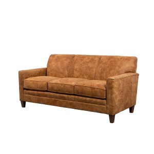 top grain leather small scale sofa