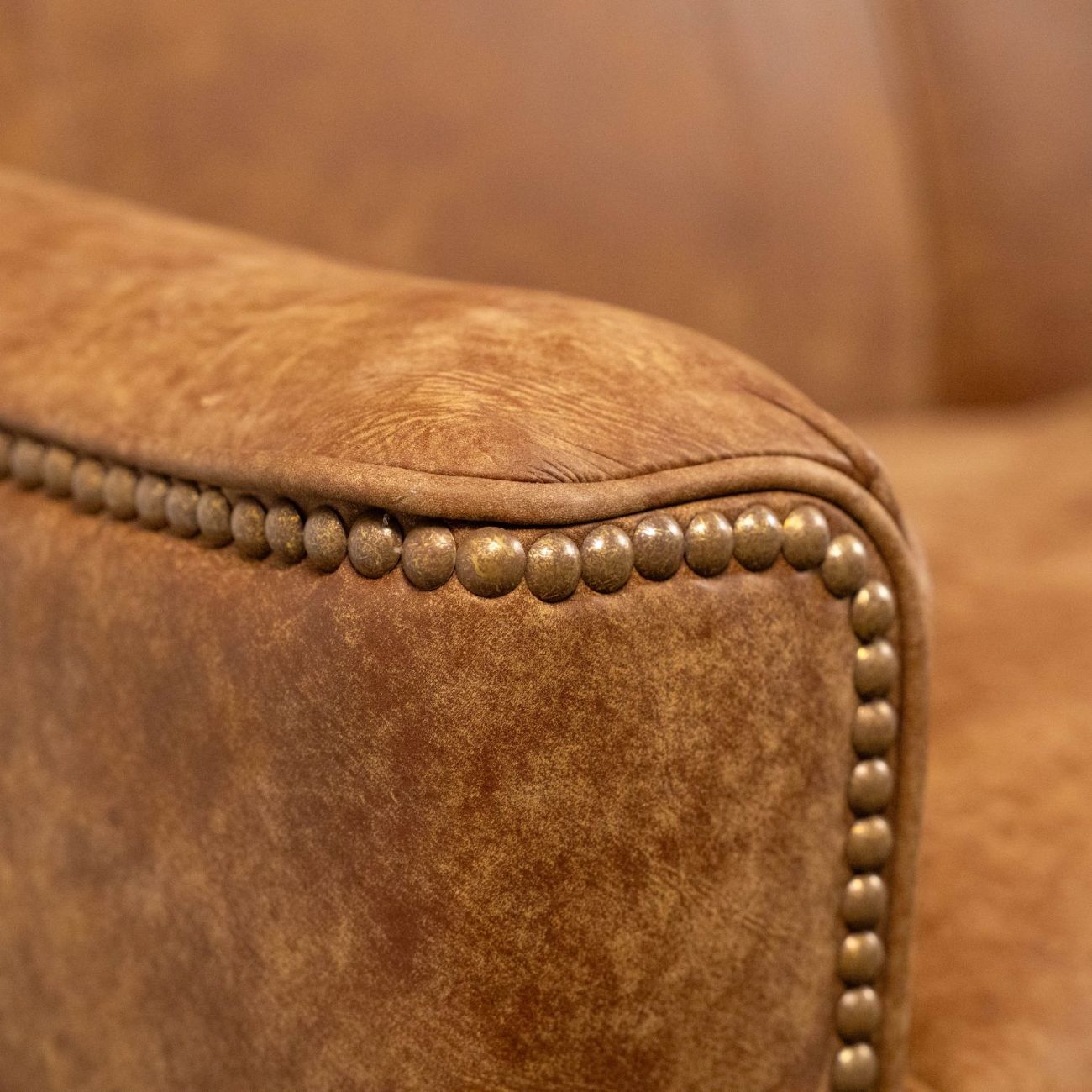 top grain leather small scale sofa