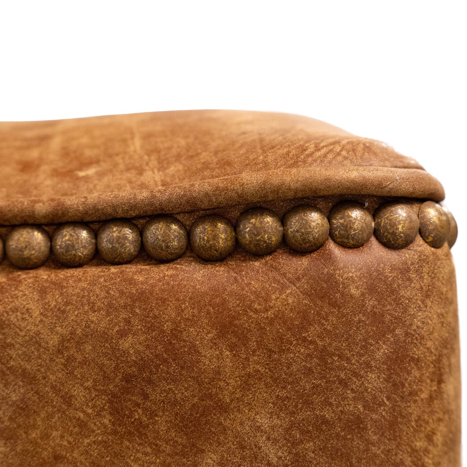top grain leather small scale sofa