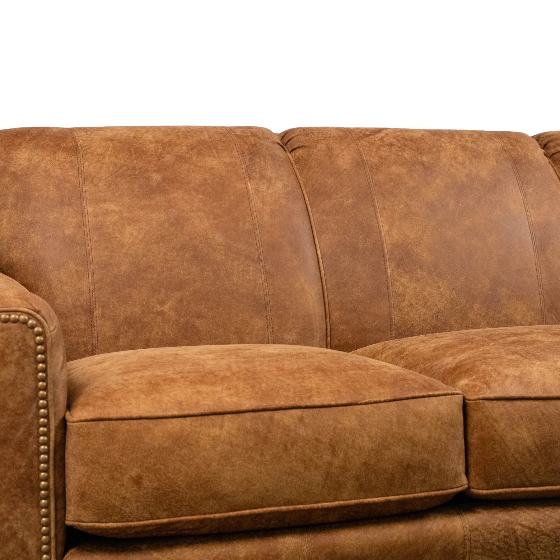 top grain leather small scale sofa