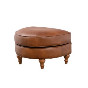 curved leather ottoman